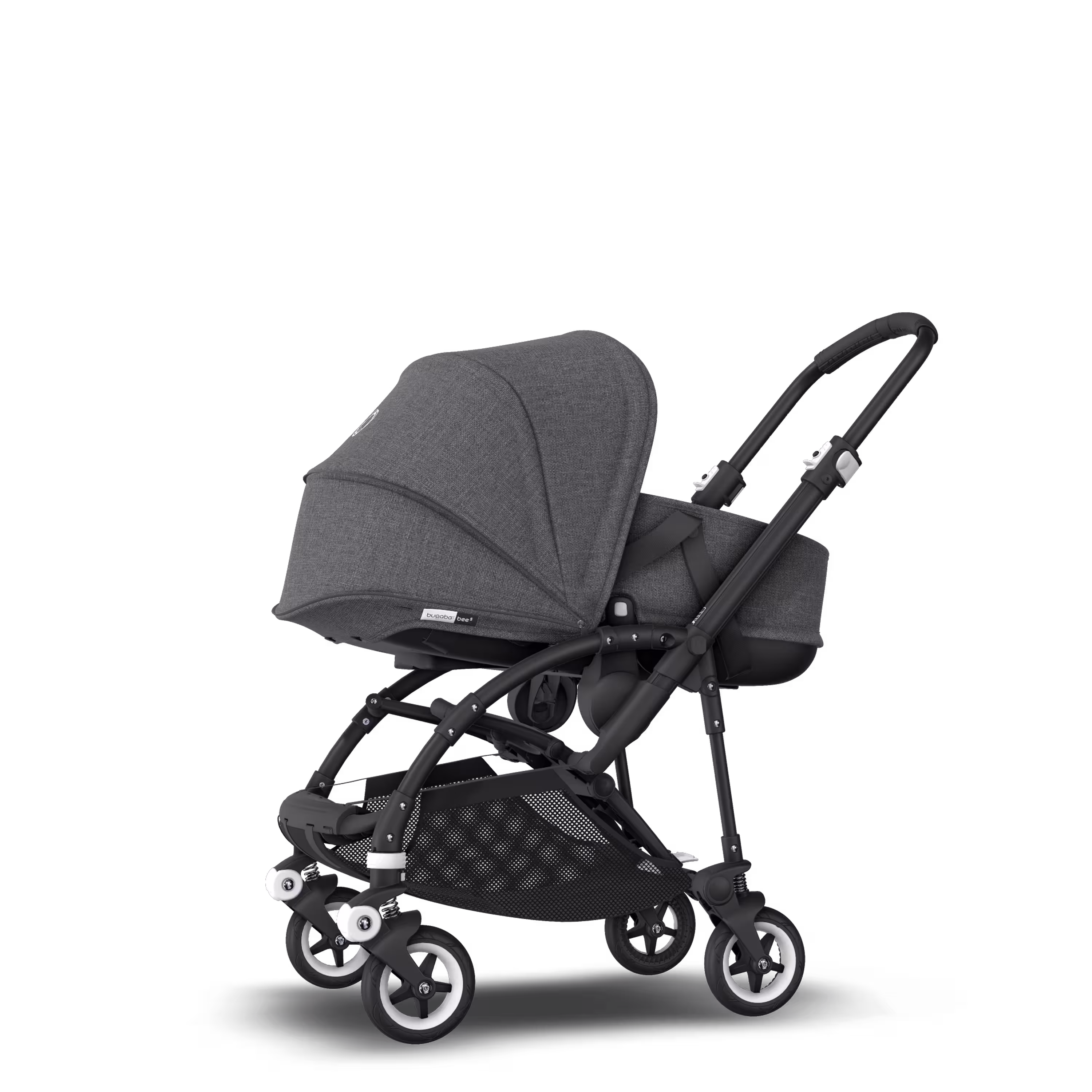 Bugaboo Bee 5 travel system grey melange sun canopy, grey melange fabrics, black base - Main Modal Image Slide 4 of 19