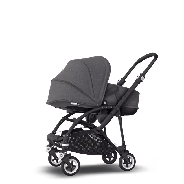 Bugaboo Bee 5 travel system grey melange sun canopy, grey melange fabrics, black base - Main Image Slide 4 of 19
