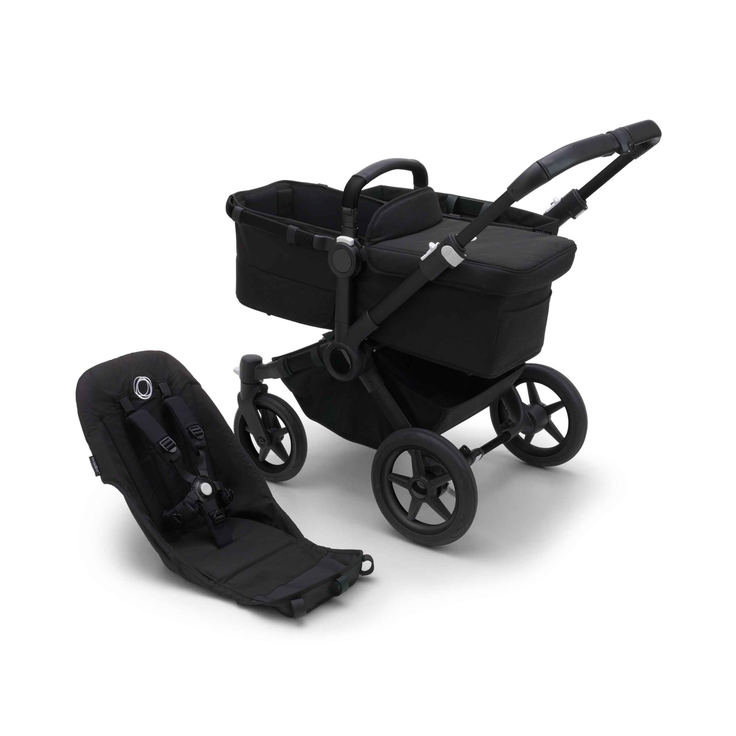 Refurbished Bugaboo Donkey 5 base RW fabric US BLACK/ MIDNIGHT BLACK - Thumbnail Slide 1 of 1
