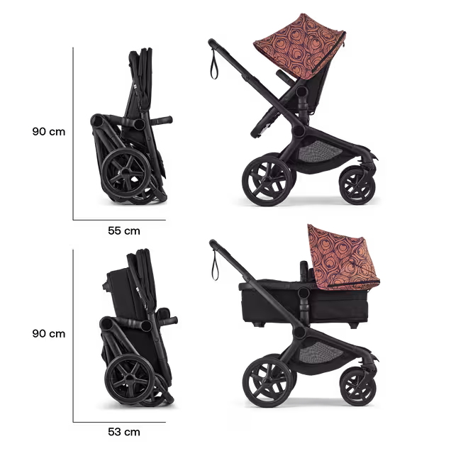 Artipoppe X Bugaboo Fox 5 Renew Limited Edition 2-in-1 stroller black base, heritage black fabrics, bugaboo x artipoppe sun canopy view 9 - Main Image Slide 9 of 10