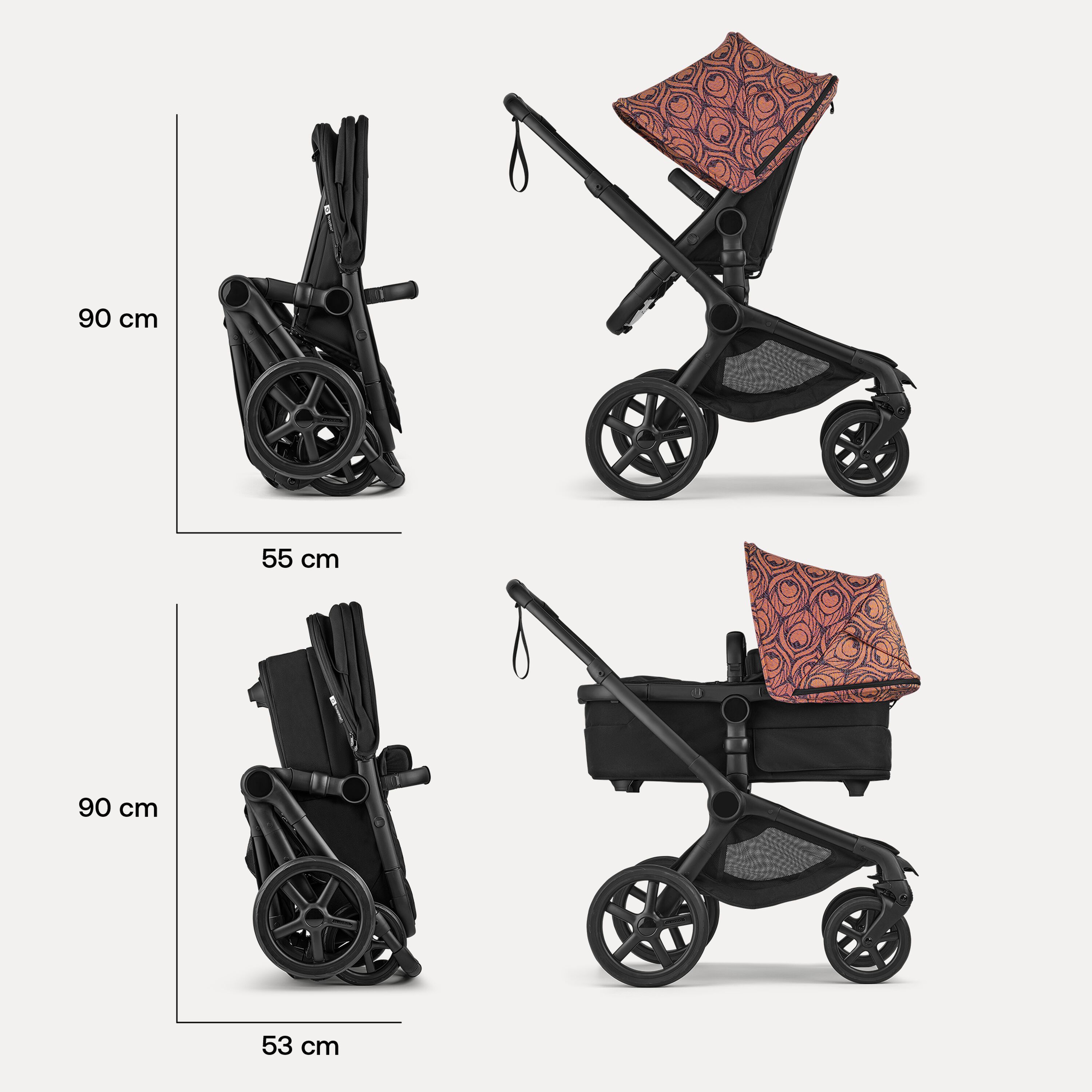 Bugaboo X Artipoppe Fox 5 Renew Limited Edition 2-in-1 stroller black base, heritage black fabrics, bugaboo x artipoppe sun canopy - Main Modal Image Slide 9 of 10