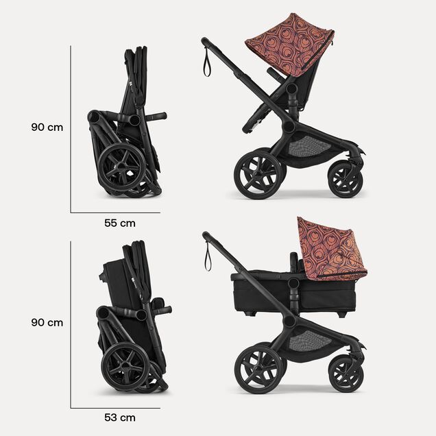 Bugaboo X Artipoppe Fox 5 Renew Limited Edition 2-in-1 stroller black base, heritage black fabrics, bugaboo x artipoppe sun canopy - Main Image Slide 9 of 10