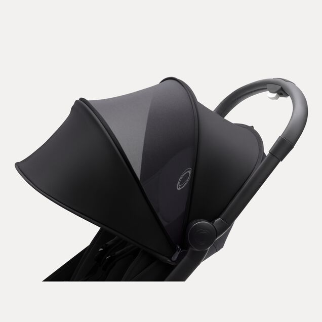 Bugaboo Butterfly travel stroller black base, midnight black fabrics, midnight black sun canopy - Main Image Slide 12 of 14