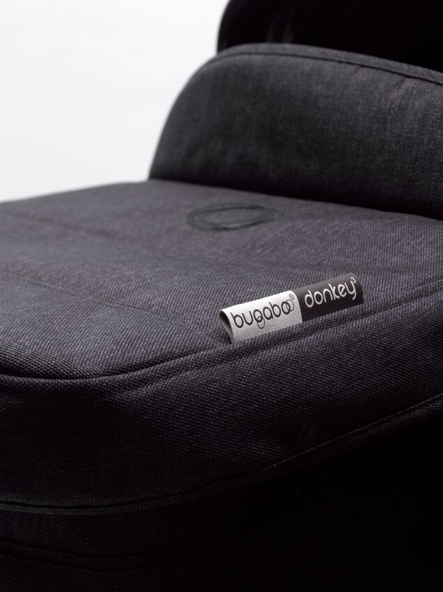 Bugaboo Donkey 3 Mono seat and carrycot pushchair mineral washed black sun canopy, mineral washed black fabrics, black base - Main Image Slide 6 of 7