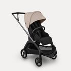 Bugaboo Dragonfly Plus seat stroller graphite base, heritage black fabrics, desert taupe sun canopy