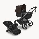 Bugaboo Fox 5 Renew 2-in-1 stroller graphite base, heritage black fabrics, cocoa brown sun canopy
