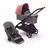 Bugaboo Dragonfly bassinet and seat stroller with black chassis, grey melange fabrics and sunrise red sun canopy. - Thumbnail Slide 1 of 16