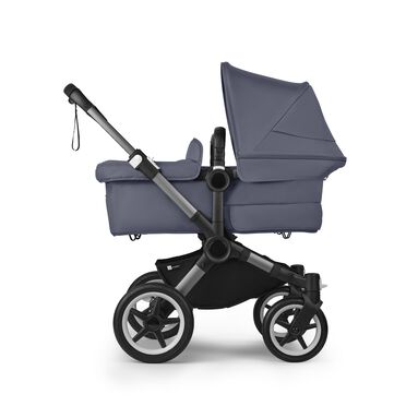 Bugaboo Donkey 5 twin stroller graphite base, stormy blue fabrics, stormy blue sun canopy - view 2