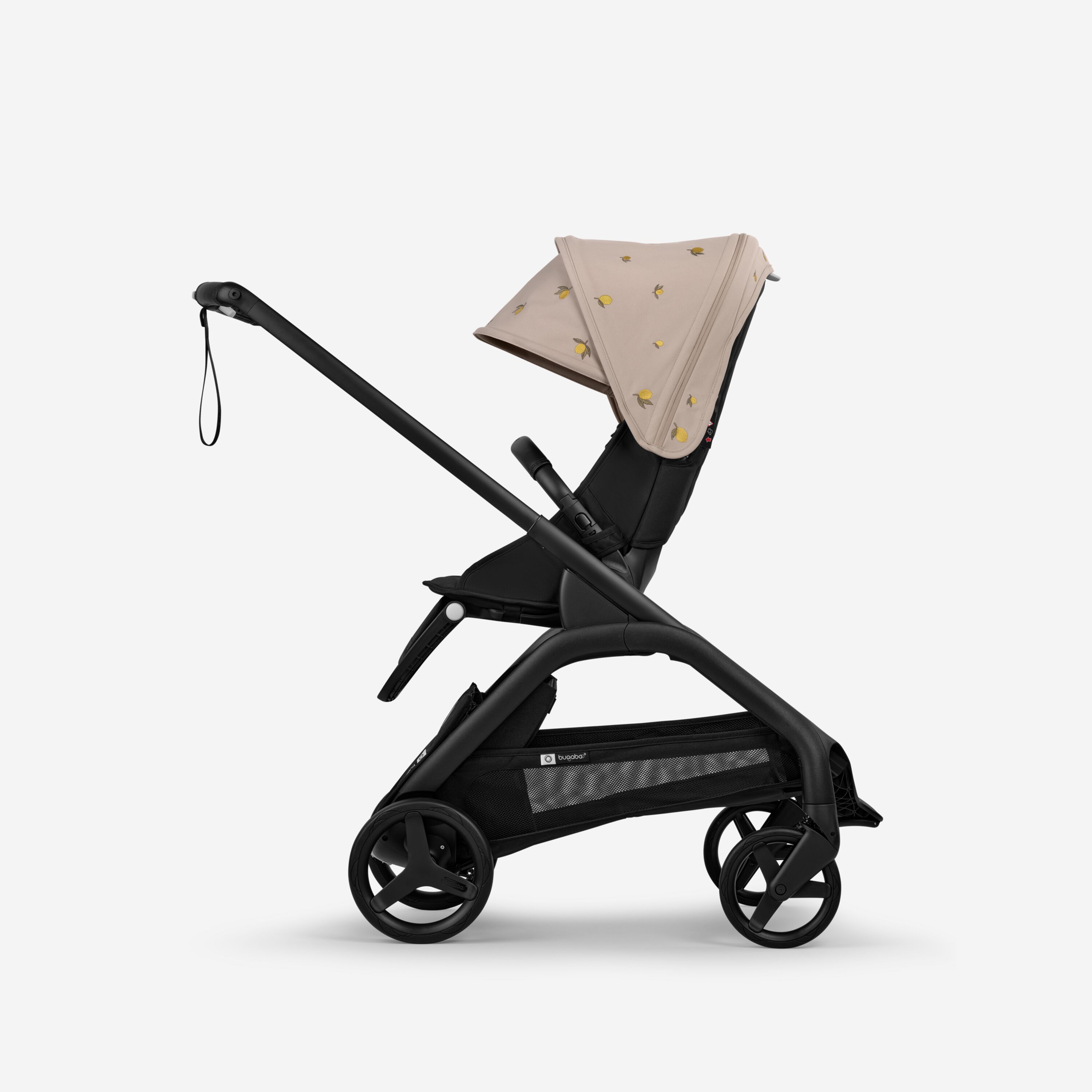 Bugaboo x Konges SlØjd limited edition Dragonfly seat stroller black base, midnight black fabrics, desert taupe melange sun canopy - Main Modal Image Slide 2 of 15