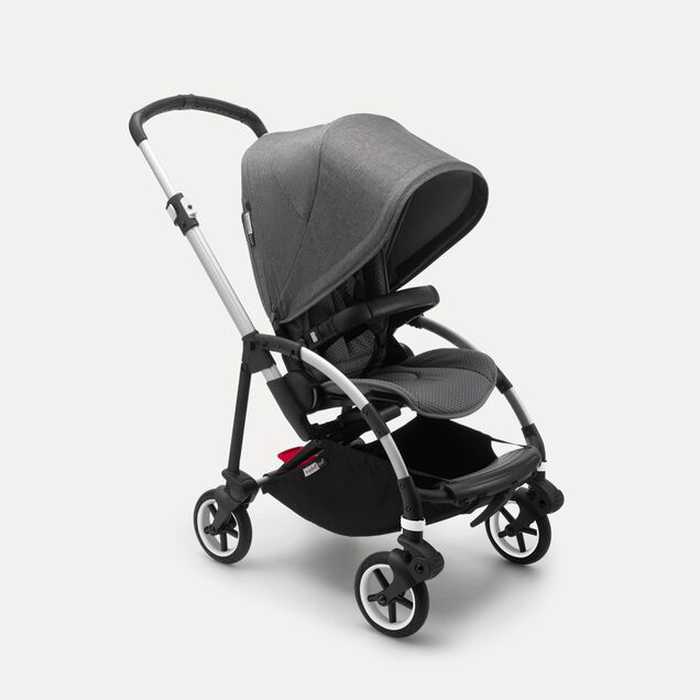 Bugaboo Bee 6 seat stroller grey mélange sun canopy, grey mélange fabrics, aluminium base - Main Image Slide 1 of 2