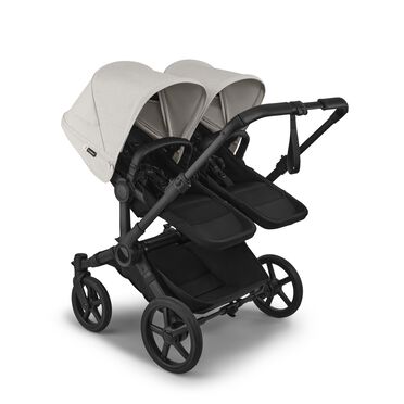 Bugaboo Donkey 6 twin stroller black base, heritage black fabrics, misty white sun canopy - view 2