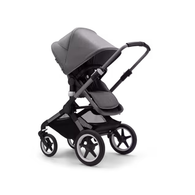 Bugaboo Fox 3 bassinet and seat stroller graphite base, grey melange fabrics, grey melange sun canopy - Main Image Slide 7 of 7