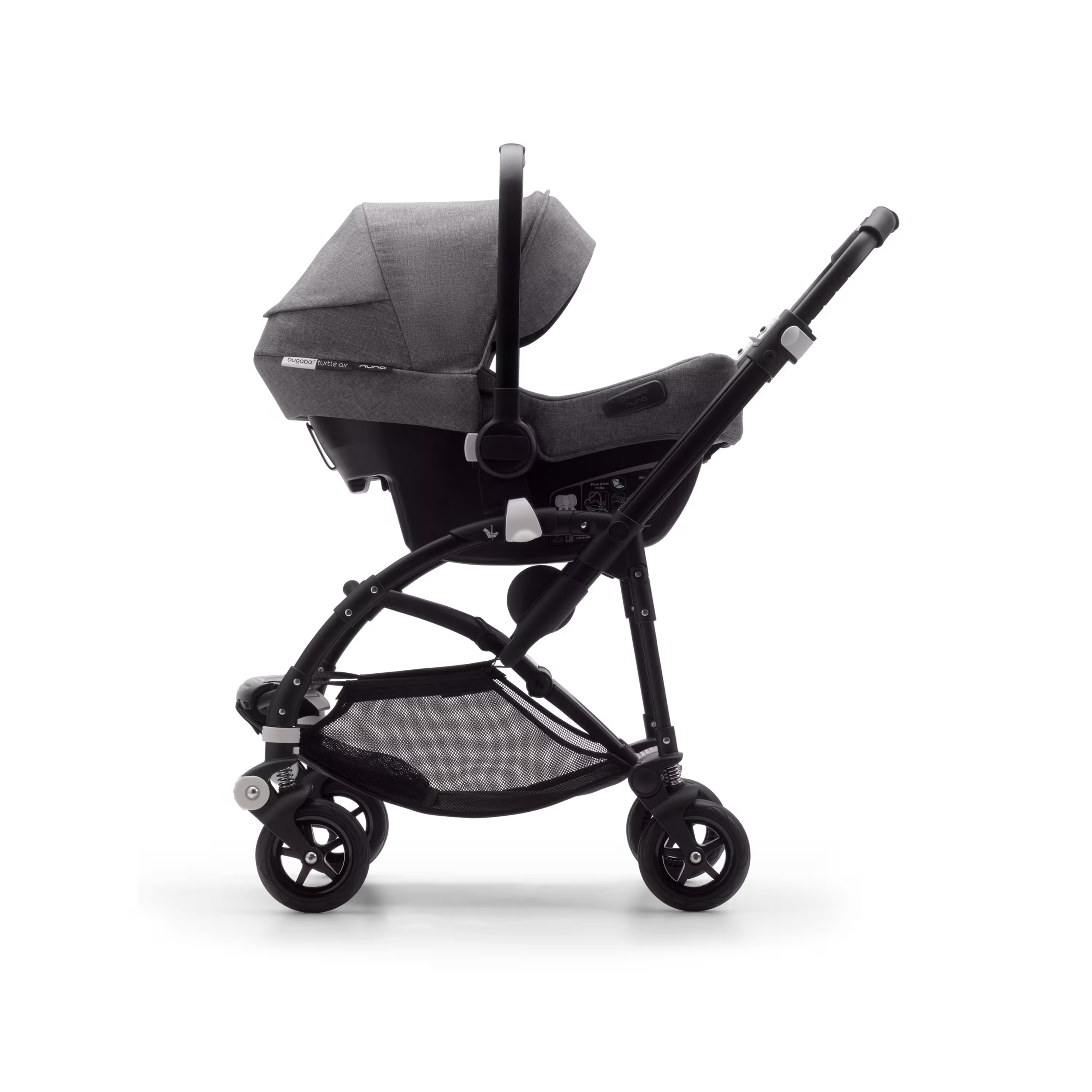 Bugaboo Bee 5 travel system grey melange sun canopy, grey melange fabrics, black base - Main Modal Image Slide 2 of 19