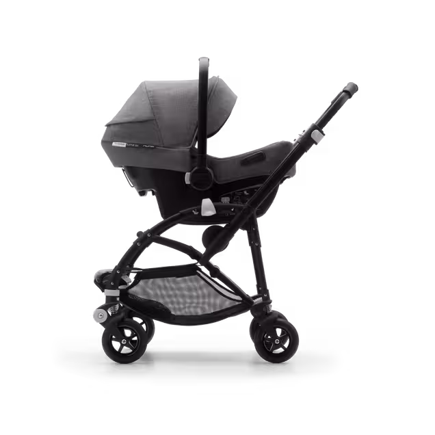 Bugaboo Bee 5 travel system grey melange sun canopy, grey melange fabrics, black base - Main Image Slide 2 of 19