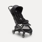 Bugaboo Butterfly travel stroller black base, midnight black fabrics, midnight black sun canopy
