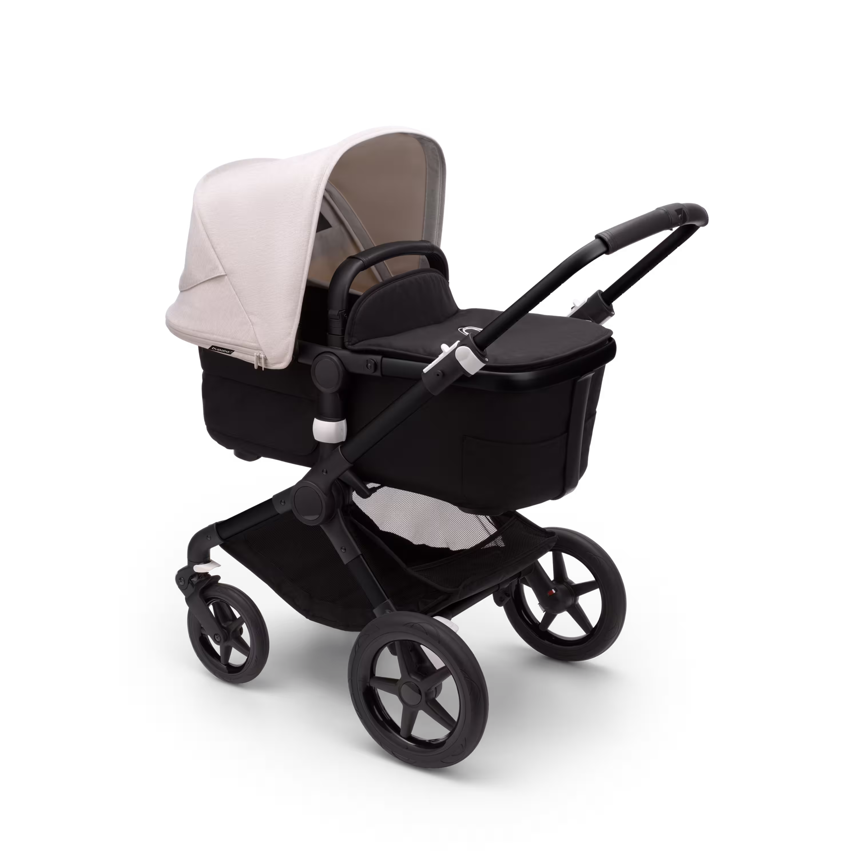 Bugaboo Fox 3 bassinet and seat stroller black base, midnight black fabrics, misty white sun canopy - Main Modal Image Slide 2 of 9