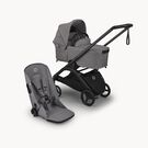 Bugaboo Dragonfly Plus 2-in-1 stroller black base, grey melange fabrics, grey melange sun canopy