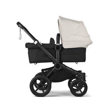 Bugaboo Donkey 5 twin stroller black base, midnight black fabrics, misty white sun canopy - view 2