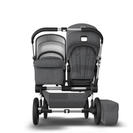 EU Bugaboo Donkey 2 Duo Classic Grey Melange, Aluminium Chassis
