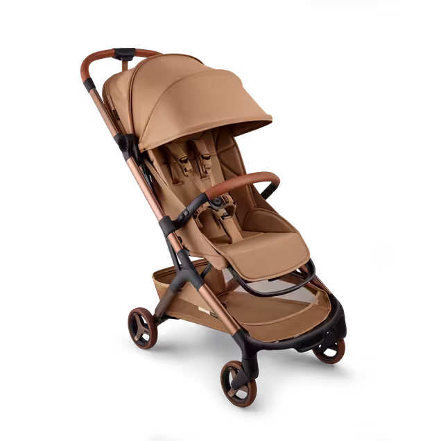 Bugaboo x Stella McCartney Butterfly 2 travel pushchair tobacco brown base, tobacco brown fabrics, tobacco brown sun canopy - Main Image Slide 3 of 11