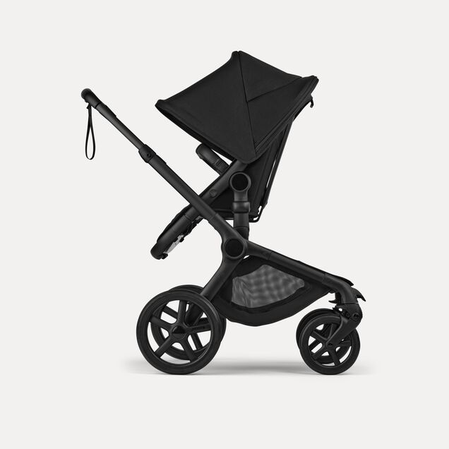 Bugaboo Fox 5 Renew seat stroller, with black chassis, Heritage Black fabrics, and Heritage Black sun canopy. - Main Image Slide 3 of 12