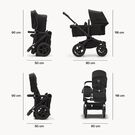Refurbished Bugaboo Donkey 5 Mono bassinet and seat stroller graphite base, midnight black fabrics, forest green sun canopy