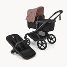 Bugaboo x Konges SlØjd limited edition Fox 5 Renew 2-in-1 stroller black base, heritage black fabrics, dusty pink sun canopy
