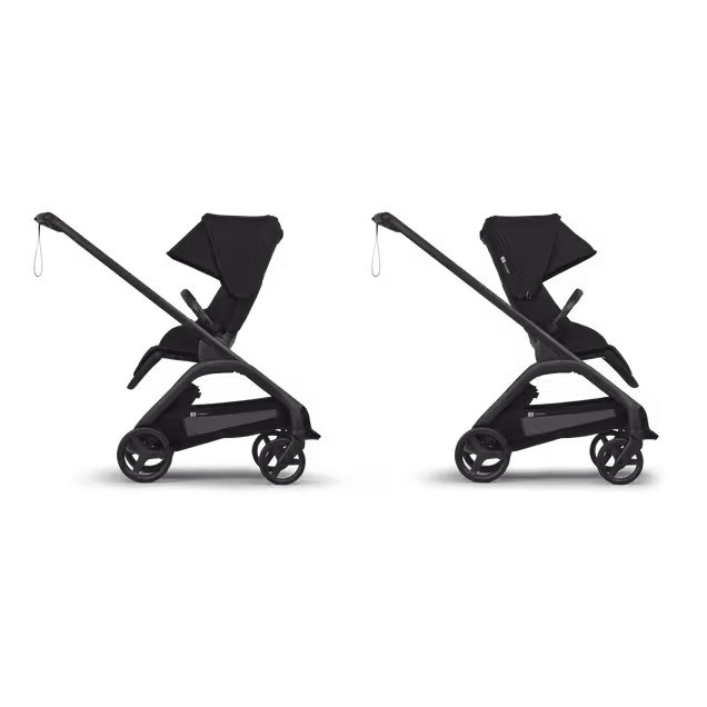 Bugaboo Dragonfly Plus seat stroller graphite base, heritage black fabrics, misty white sun canopy - Main Image Slide 7 of 11