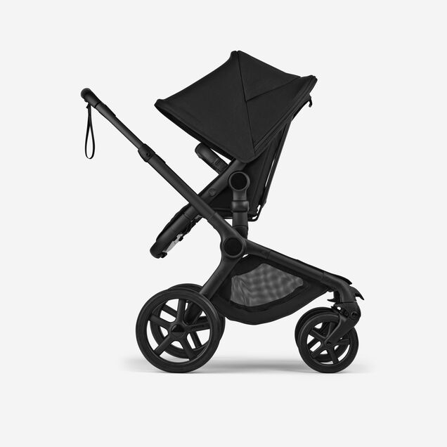Bugaboo Fox 5 Renew seat stroller, with black chassis, Heritage Black fabrics, and Heritage Black sun canopy. - Main Image Slide 3 of 12