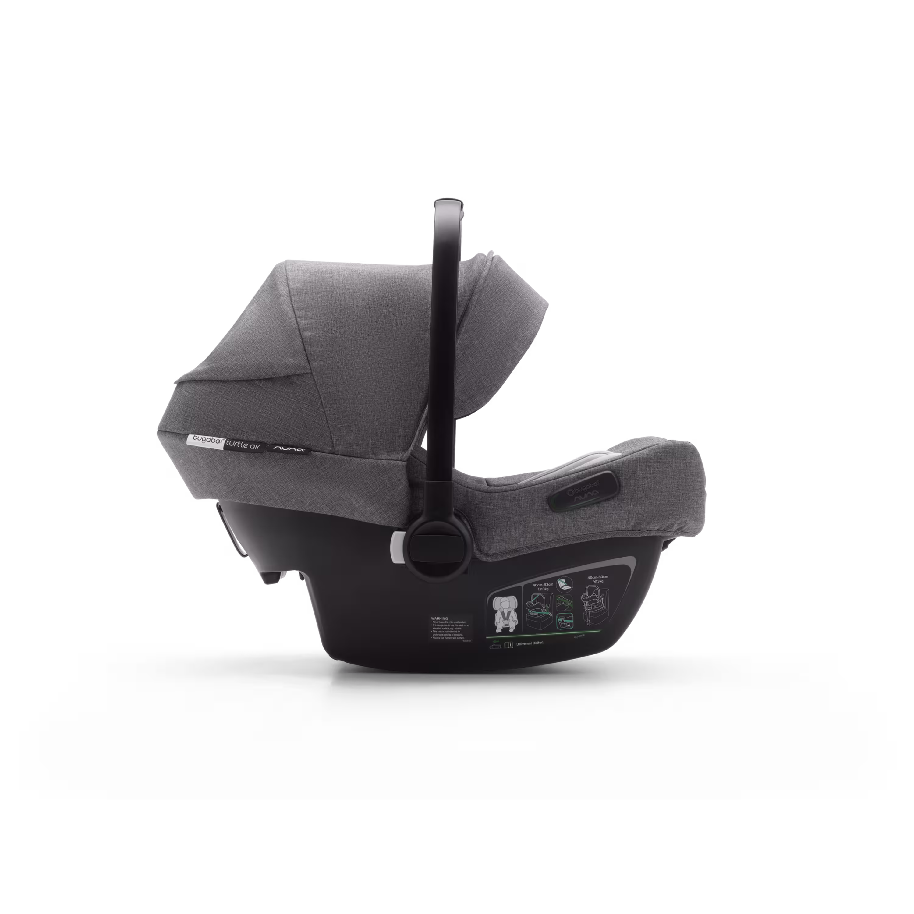 Bugaboo Bee 5 travel system grey melange sun canopy, grey melange fabrics, black base - Main Modal Image Slide 13 of 19