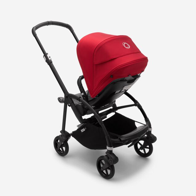 Bugaboo Bee 6 seat stroller red sun canopy, grey mélange fabrics, black base - Main Image Slide 5 of 5