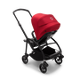 Bugaboo Bee 6 seat stroller red sun canopy, grey mélange fabrics, black base - Thumbnail Slide 5 van 5
