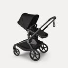 Bugaboo Kangaroo seat-only stroller black base, midnight black fabrics, midnight black sun canopy