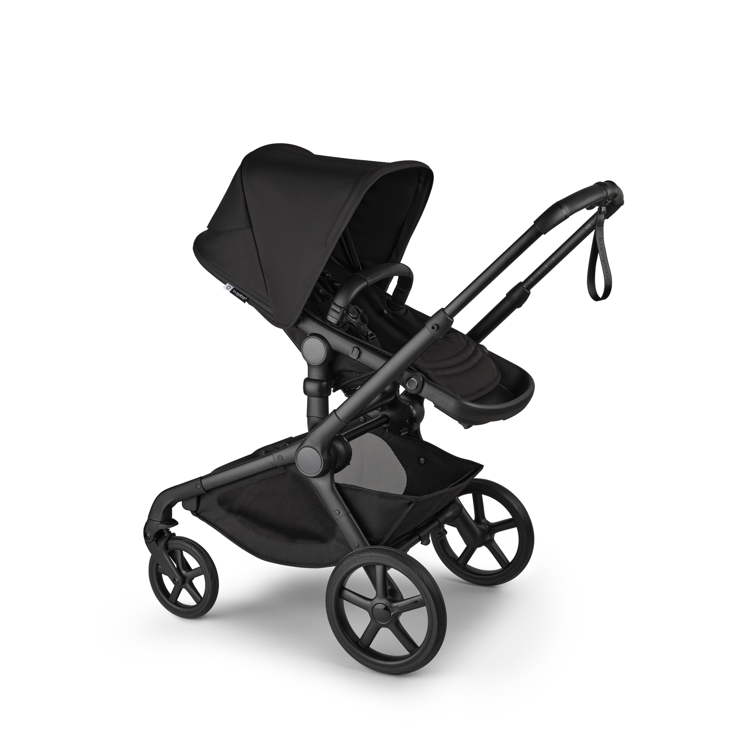 Bugaboo Kangaroo seat-only stroller black base, midnight black fabrics, midnight black sun canopy - Thumbnail Slide 1 of 11
