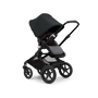 Bugaboo Fox 3 seat pushchair with black frame, grey fabrics, and black sun canopy. - Thumbnail Slide 7 of 7