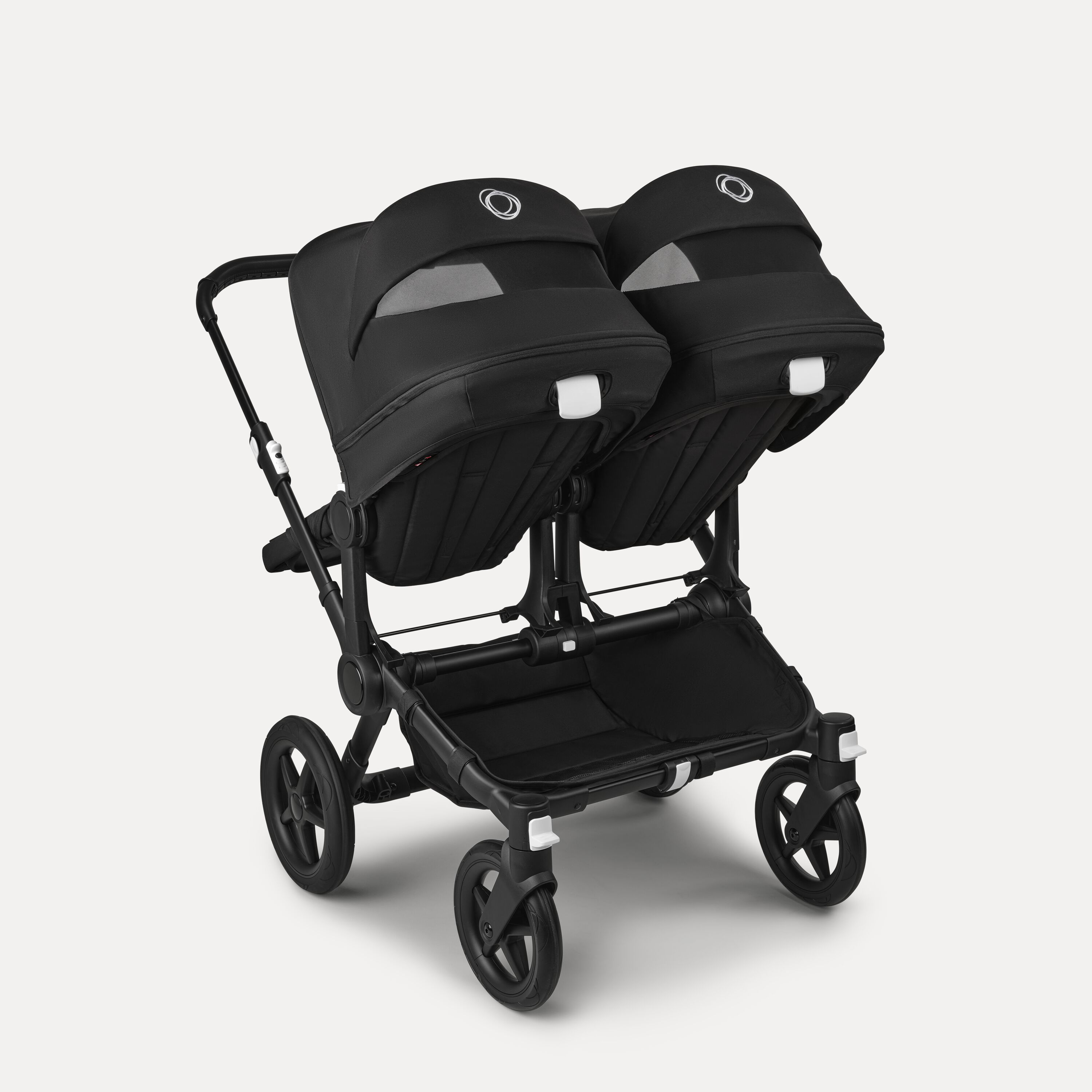 Bugaboo Donkey 5 twin stroller black base, midnight black fabrics, midnight black sun canopy - Main Modal Image Slide 4 of 12