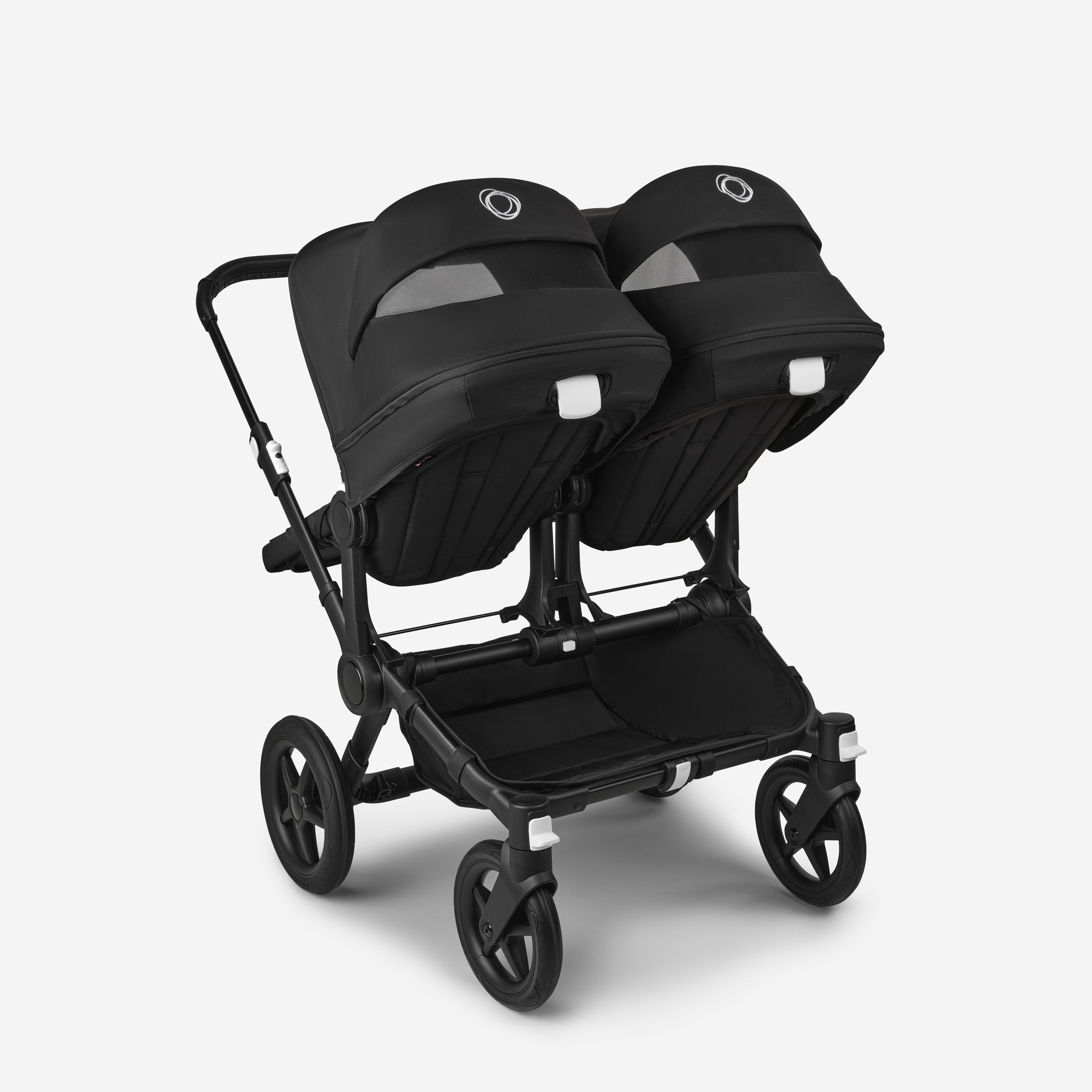 Bugaboo Donkey 5 twin stroller black base, midnight black fabrics, midnight black sun canopy - Main Modal Image Slide 4 of 12