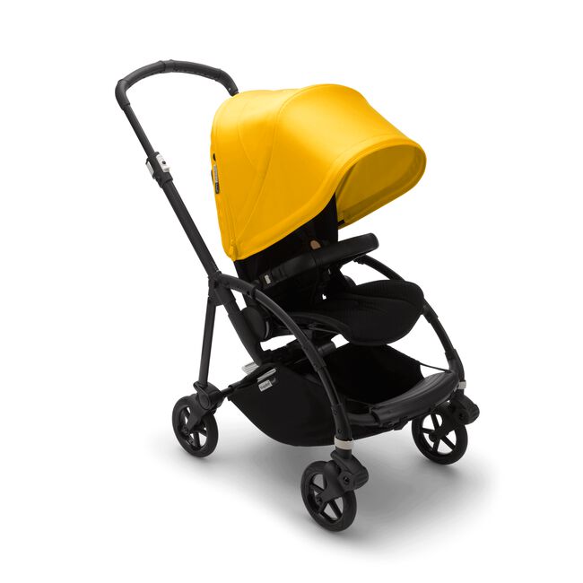 Bugaboo Bee 6 seat stroller lemon yellow sun canopy, black fabrics, black base - Main Image Slide 1 van 6