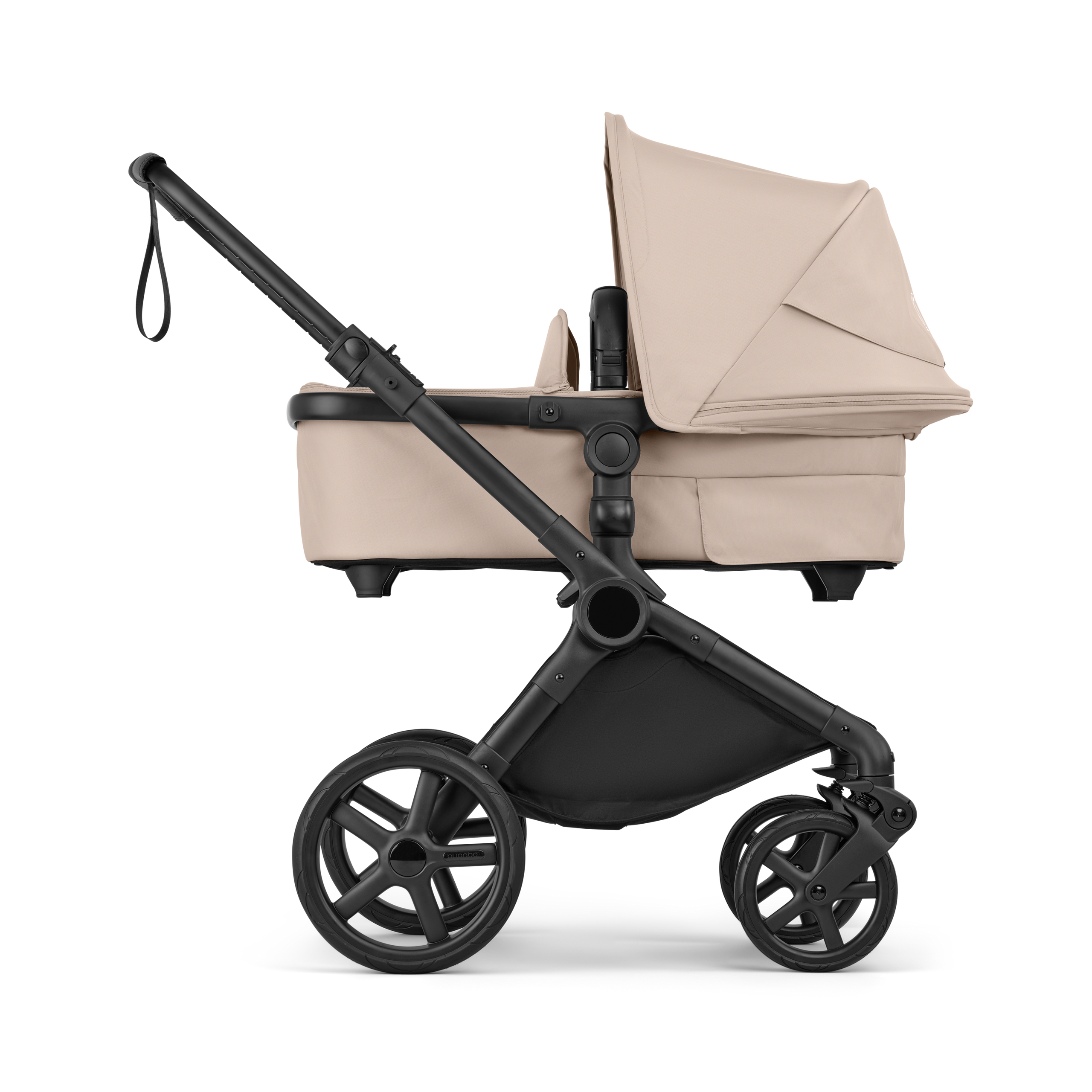 Bugaboo Cub 2-in-1 pram black base, desert taupe fabrics, desert taupe sun canopy - Thumbnail Slide 2 of 12