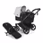 Bugaboo Donkey 6 2-in-1 stroller black base, heritage black fabrics, misty white sun canopy - Thumbnail Slide 1 of 9