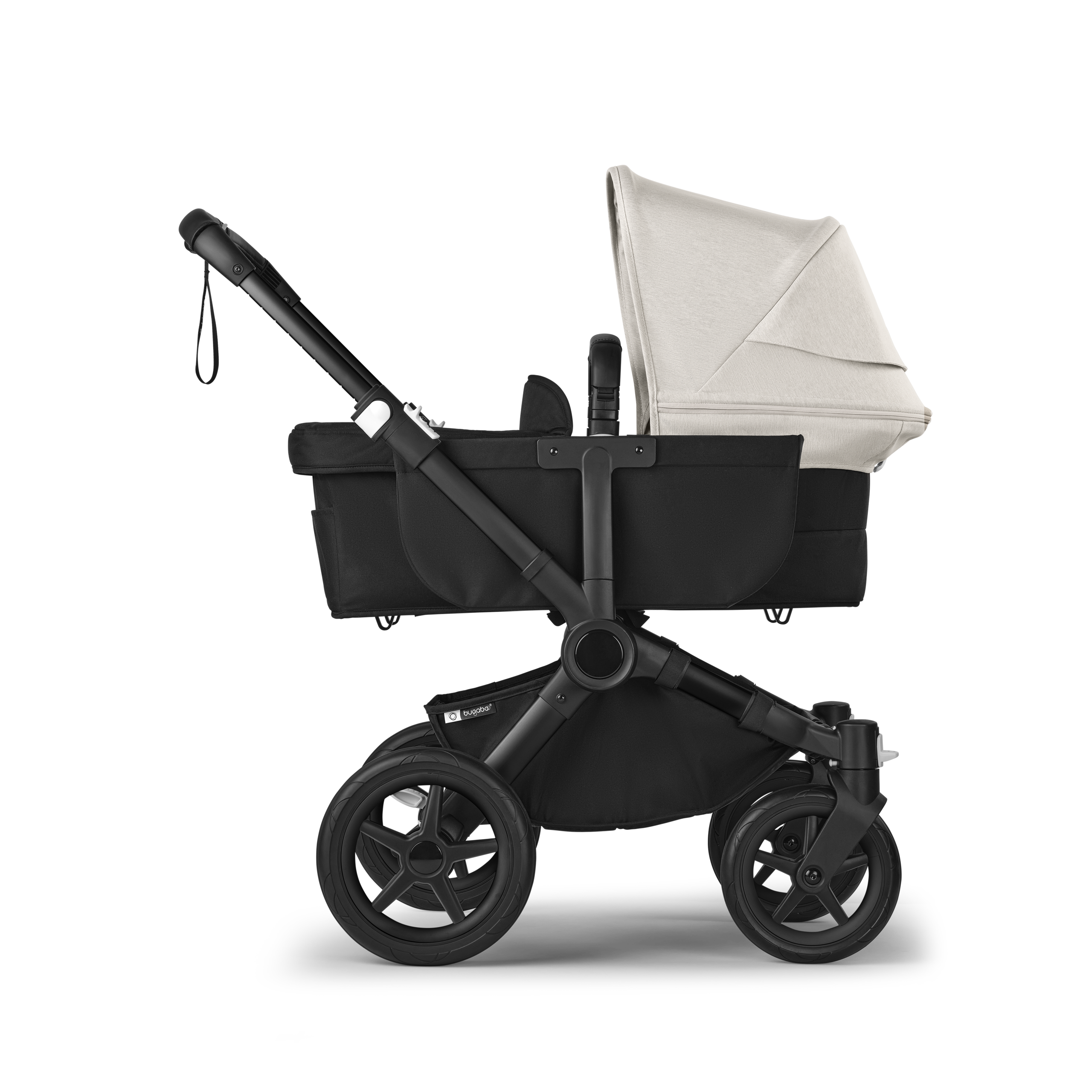 Bugaboo Donkey 5 Mono 2-in-1 stroller black base, midnight black fabrics, misty white sun canopy - Thumbnail Slide 3 of 11