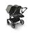 Bugaboo Donkey 5 twin stroller graphite base, grey mélange fabrics, forest green sun canopy - Thumbnail Slide 3 of 12