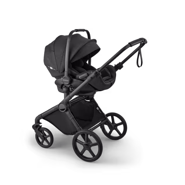 Bugaboo Cub 2-in-1 pram black base, heritage black fabrics, heritage black sun canopy - Main Image Slide 10 of 11