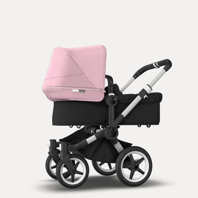 Bugaboo Donkey 3 Mono seat and bassinet stroller soft pink sun canopy, black fabrics, aluminium base - Main Image Slide 2 of 10