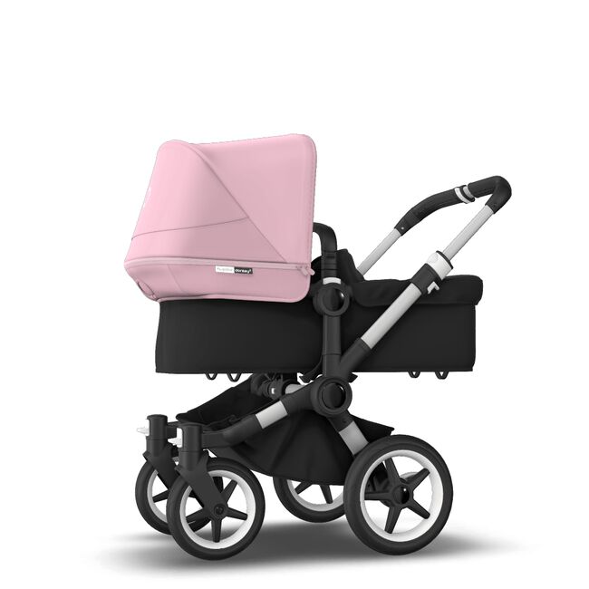 Bugaboo Donkey 3 Mono seat and bassinet stroller soft pink sun canopy, black fabrics, aluminium base - Main Image Slide 2 van 10