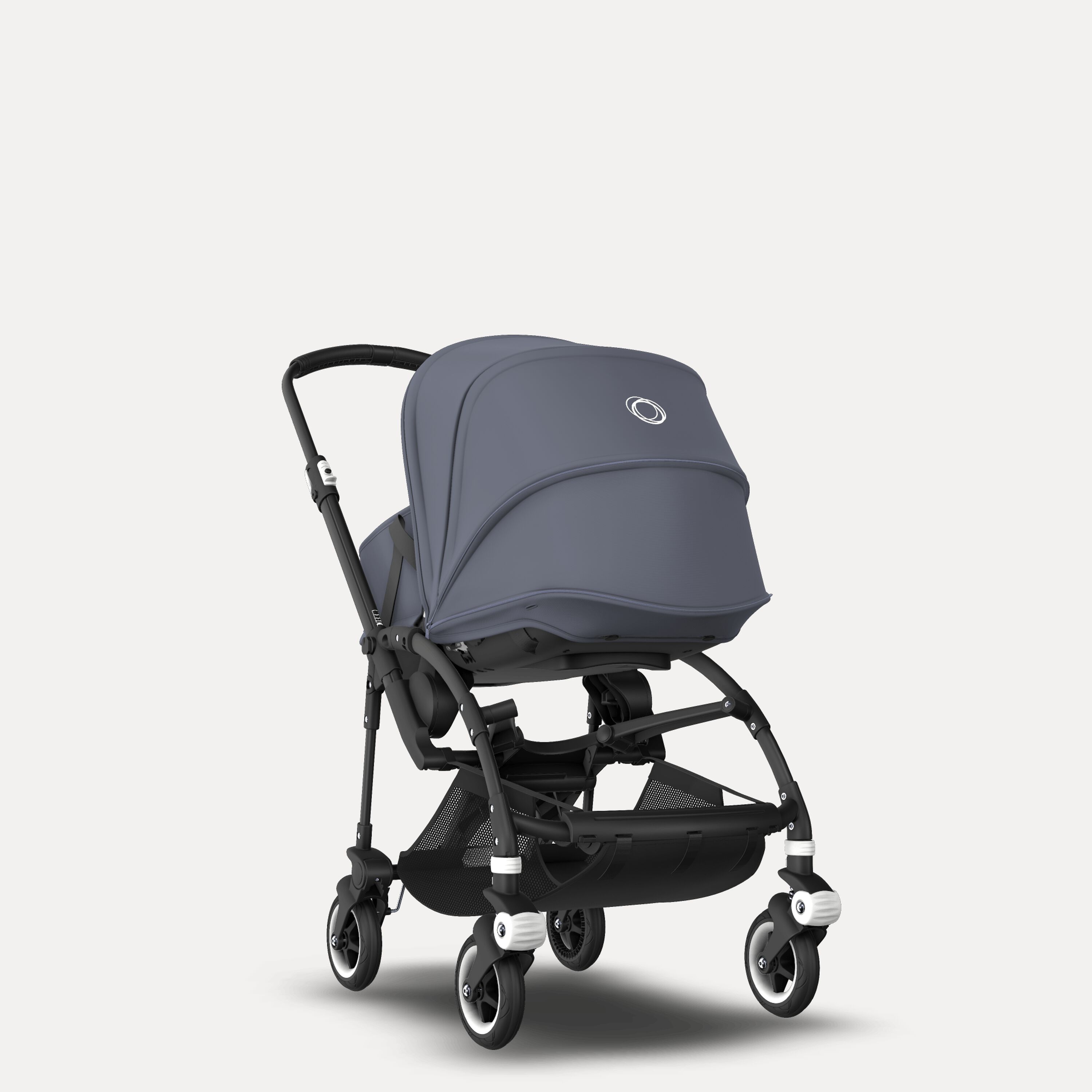 Bugaboo Bee 5 seat and bassinet stroller steel blue sun canopy, steel blue fabrics, black base - Main Modal Image Slide 1 of 6