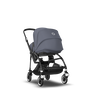 Bugaboo Bee 5 seat and bassinet stroller steel blue sun canopy, steel blue fabrics, black base - Thumbnail Slide 1 van 6