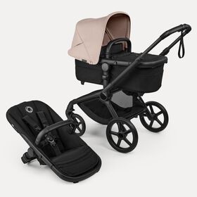 Bugaboo Fox 5 Renew 2-in-1 stroller  black base, heritage black fabrics, desert taupe melange sun canopy