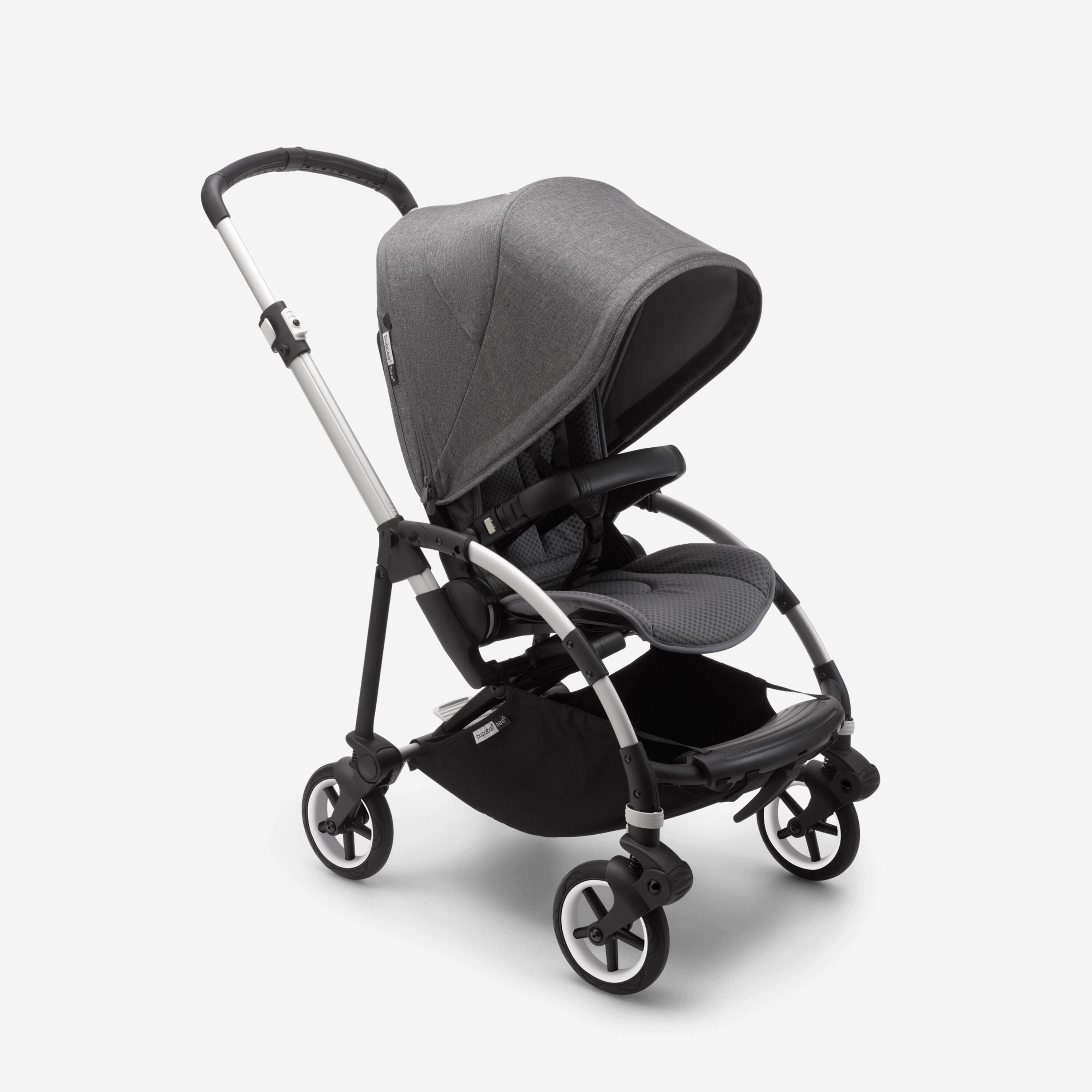 PP Bugaboo Bee 6 seat stroller grey melange sun canopy, grey melange fabrics, aluminium base - Main Modal Image Slide 1 of 4