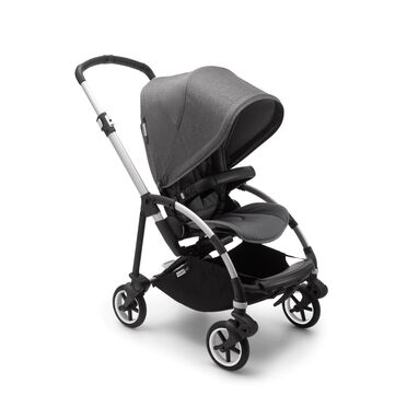 PP Bugaboo Bee 6 seat stroller grey melange sun canopy, grey melange fabrics, aluminium base